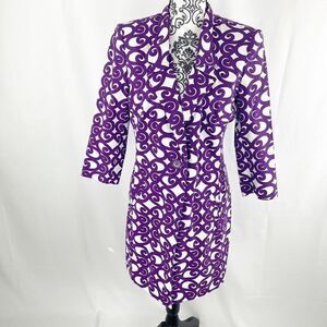 Lafayette 148 Swirl Long Single Button Jacket